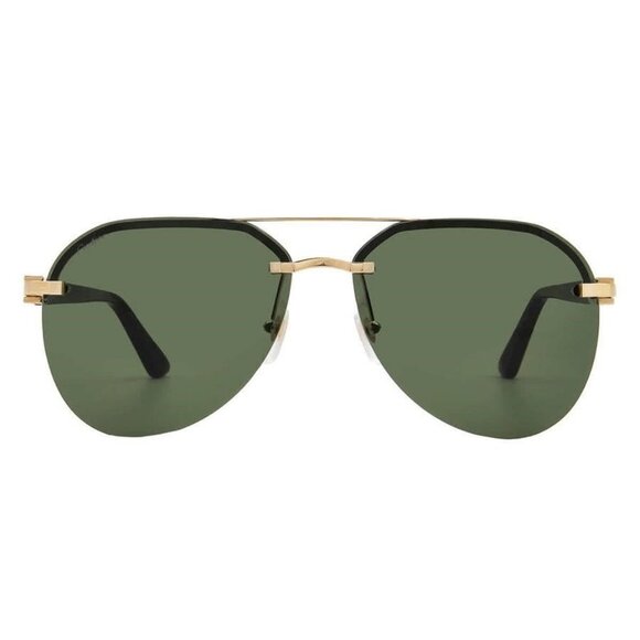 FX00501B Cartier C Decor Green Pilot Men's Sunglasses CT0275SA 002 61 CT0275SA 0 - Picture 1 of 5